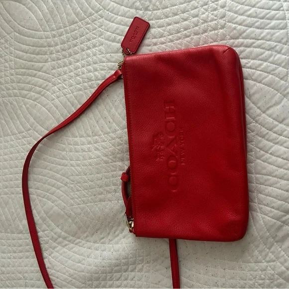 Coach Red Crossbody Bag Sleek Modern Design - Picture 15 of 15